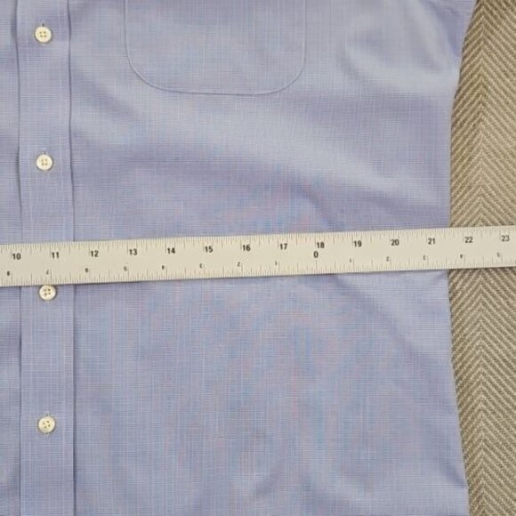 Wilkes & Riley Button Up Spread Collar Shirt Men's Size 16 x 34 Blue 100% Cotton - Picture 11 of 14